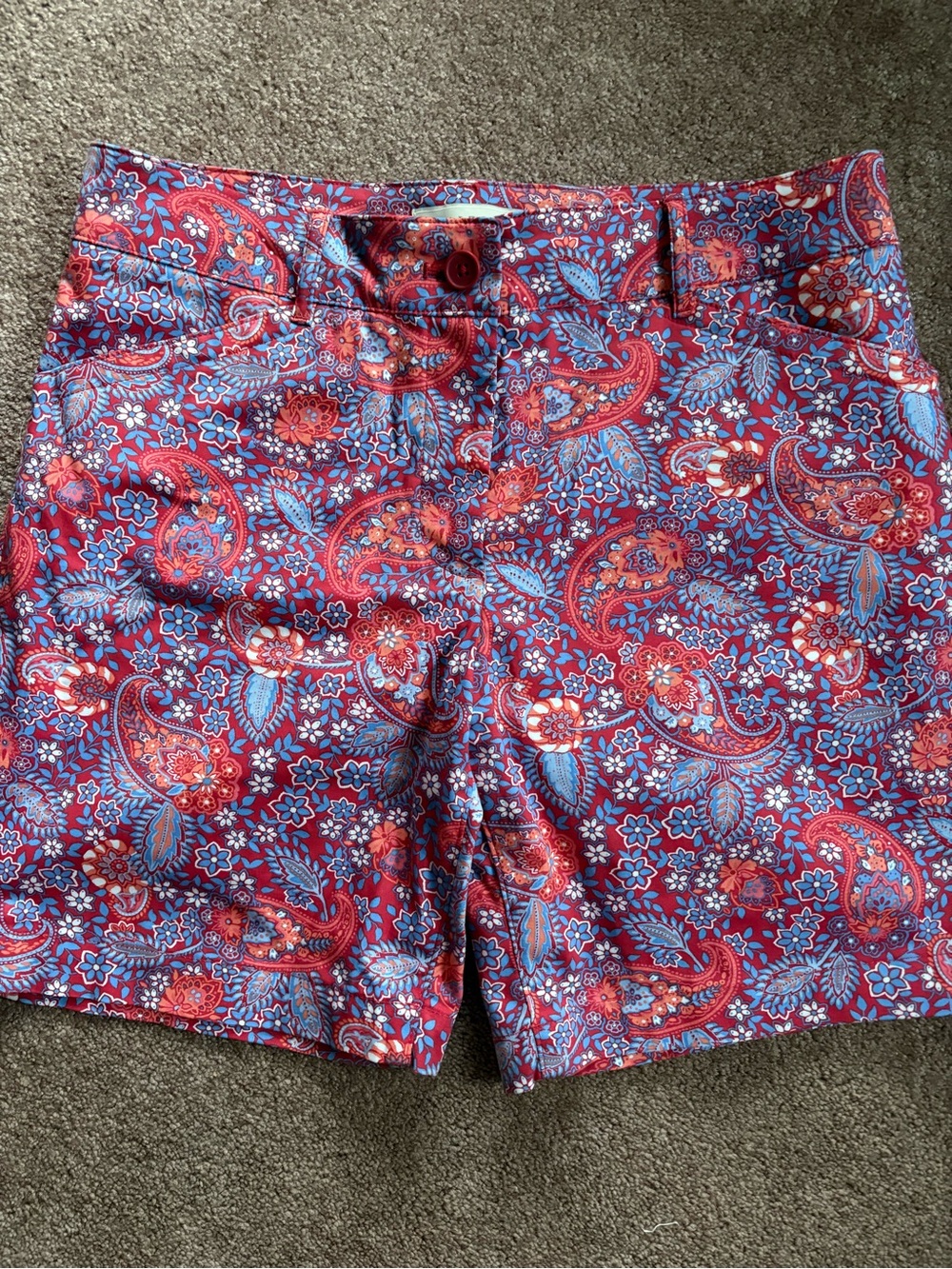 Talbots Women’s floral print Bermuda shorts casual chino size 6 EUC